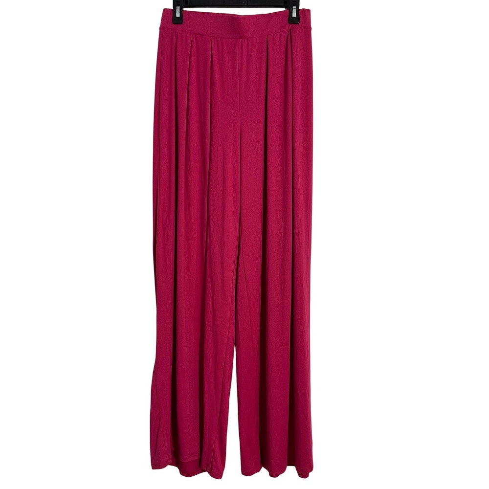 2 Saints Magenta‎ Pink Wide Leg Palazzo Pants High Rise Pleated KS102 Large